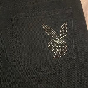 Black Playboy bunny jeans (Diamante bunny) 🖤 sz 28